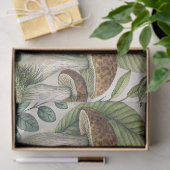 Waldland Pilze Pinecones Ferns Herbstmuster Seidenpapier (Geschenk)