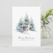Waldland Pine Forest Wolf Frohe Weihnachten (Stehend Vorderseite)