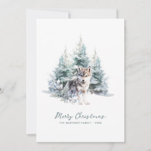 Waldland Pine Forest Wolf Frohe Weihnachten