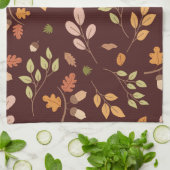 Waldland Raccoon Herbstthema neutraler dunkler Hin Geschirrtuch (Gefaltet)