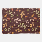 Waldland Raccoon Herbstthema neutraler dunkler Hin Geschirrtuch (Horizontal)