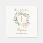 Waldland Rose Blumengarten Taufe Christening Serviette (Vorderseite)