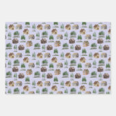 Waldland Rustikale Hütte Pine Tree Schnee Weihnach Geschenkpapier Set (Vorderseite 2)
