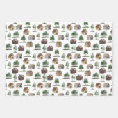 Waldland Rustikale Hütte Pine Tree Schnee Weihnach Geschenkpapier Set (Vorderseite)