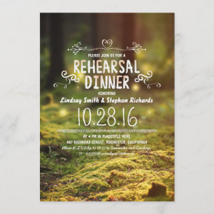 Waldland rustikale Outdoor Probe lädt zum Abendess Einladung