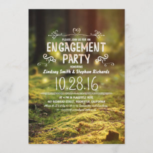 Waldland rustikale Outdoor-Verlobungsfeier lädt ei Einladung