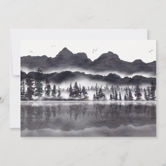 Waldland Rustikale Waldlandschaft Hochzeit Save The Date (Rückseite)