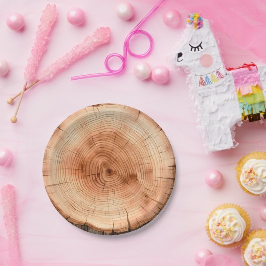 Waldland Rustikale Wasserfarbe Baumkörnchen Pappteller (Party)