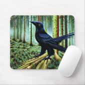 Waldland Rustikaler schwarzer Rabe Mousepad (Mit Mouse)