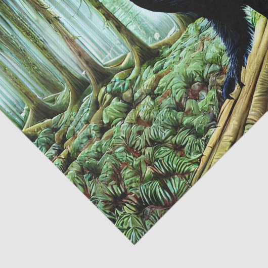 Waldland Rustikaler schwarzer Rabe Seidenpapier (Ausschnitt)