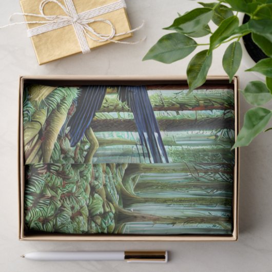 Waldland Rustikaler schwarzer Rabe Seidenpapier (Geschenk)