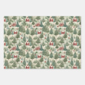 Waldland Rustikales Land Weihnachten Niedlich Vint Geschenkpapier Set (Vorderseite 3)
