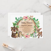 Waldland Rustikales Tiergeschlecht neutrale Babydu Karte (Vorderseite/Rückseite Beispiel)