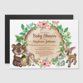 Waldland Rustikales Tiergeschlecht neutrale Babydu Magneteinladung (Vorne/Hinten)