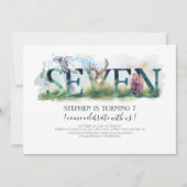 Waldland Sieben - 7. Geburtstag Einladung (Vorderseite)