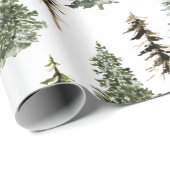 Waldland Snowy Spruce Pine Weihnachtsbaumwald Geschenkpapier (Rolleneckpunkt)