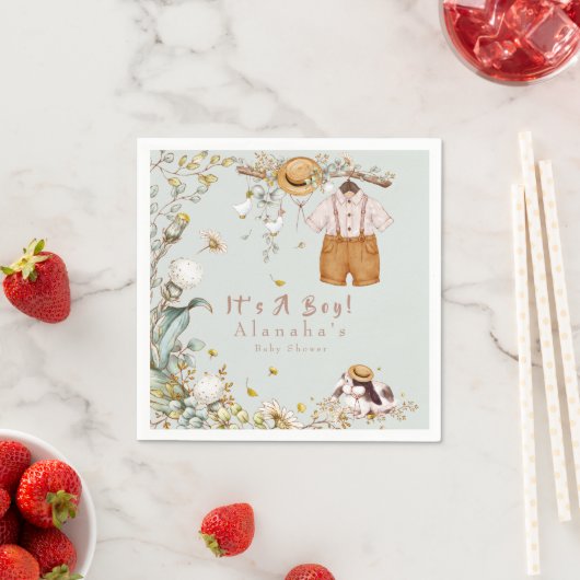 Waldland Tierwelt Rustikaler Junge Serviette (Beispiel)