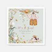 Waldland Tierwelt Rustikaler Junge Serviette (Vorderseite)