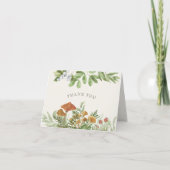 Waldland Toadstool Grünes Brautparty Dankeskarte (Vorderseite)
