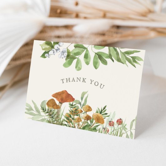Waldland Toadstool Grünes Brautparty Dankeskarte