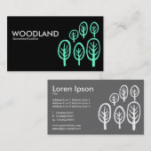 Waldland - Türkis auf schwarz Visitenkarte (Vorne/Hinten)