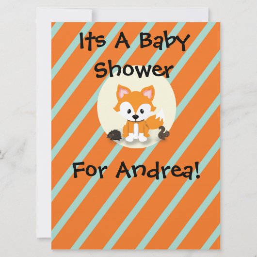 Waldland und Fox-Babyparty-Einladung Einladung (Rückseite)