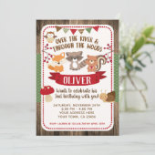 Waldland, Waldtier-Geburtstags-Einladung Einladung (Stehend Vorderseite)