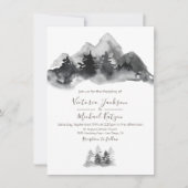 Waldland Wasserfarbengebirge Einladung zur Hochzei (Vorderseite)