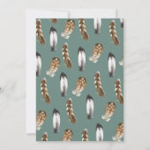 Waldland Wasserfarbvogel-Nestfedertaufe Einladung (Rückseite)