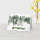 Waldland Watercolor Owl Geburtstag Karte (Gelbe Blume)