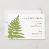 Waldland Wedding Fern Save the Date Card (Vorderseite)