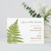 Waldland Wedding Fern Save the Date Card (Stehend Vorderseite)