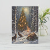 Waldland Weihnachten Tree Illustration Holiday Car (Stehend Vorderseite)