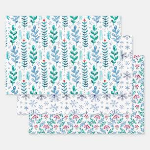 Waldland Weihnachten Winterwald Berries Geschenkpapier Set