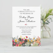 Waldland Wildblumen Rustikale Hochzeitseinladung Einladung (Stehend Vorderseite)