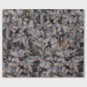 Waldland Winter Blauer Kiefernwald Geschenkpapier (Flach)