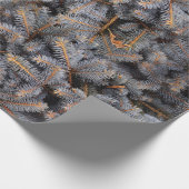 Waldland Winter Blauer Kiefernwald Geschenkpapier (Ecke)