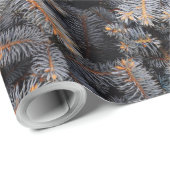 Waldland Winter Blauer Kiefernwald Geschenkpapier (Rolleneckpunkt)
