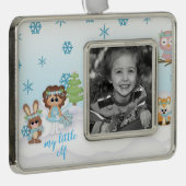 Waldland Winter Fee Little Elf Foto Ornament Rahmen-Ornament Silber (Rechts)