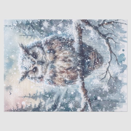 Waldland Winter Owl Seidenpapier (Vorderseite)