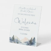 Waldland Winterwald Brautparty Willkommen Sockelschild (Vorderseite)
