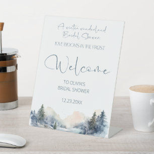 Waldland Winterwald Brautparty Willkommen Sockelschild
