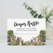Waldlandaniamls Diaper Raffle Begleitkarte (Stehend Vorderseite)
