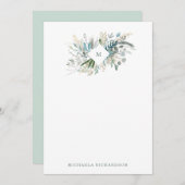 Wäldlandblättern mit Monogramm Mitteilungskarte (Vorne/Hinten)