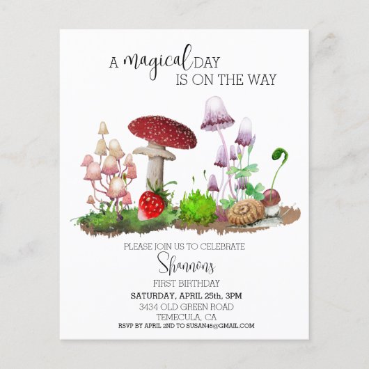 Waldlandcocktail Wasserfarbenes Pilz-Pilz-Paradies (Vorderseite)