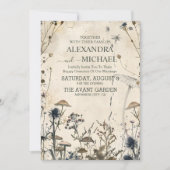 Waldlandfall Wasserfarbenfrohe Pilzhochzeit Einladung (Vorderseite)