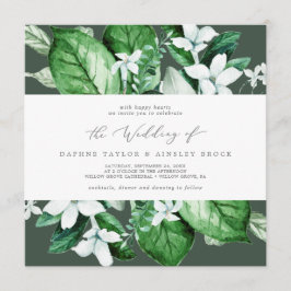 Waldlandgrün | Hunter Green Square Wedding Einladung