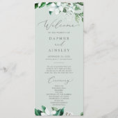 Waldlandgrün | Mint Green Wedding Program Programm (Vorderseite)