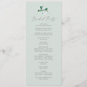 Waldlandgrün | Mint Green Wedding Program Programm (Rückseite)