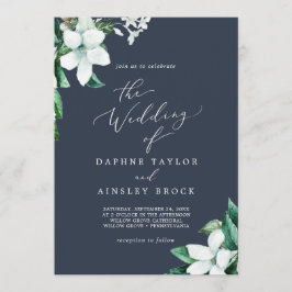 Waldlandgrün | Navy Blau die Hochzeit von Einladung